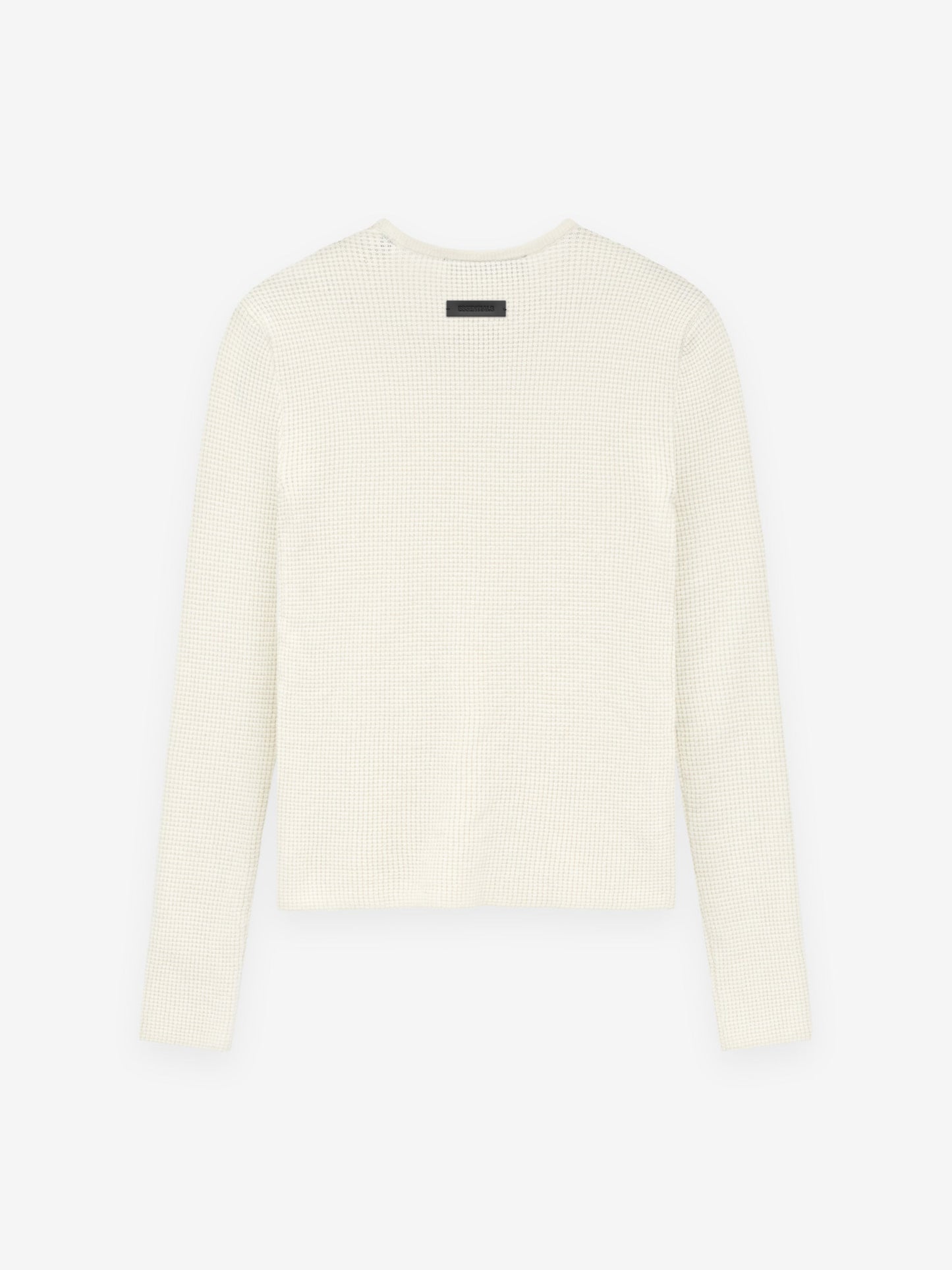 Womens Waffle Fitted Long Sleeve Sweater