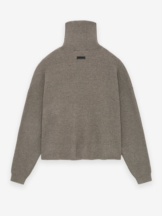 Womens Waffle Turtleneck