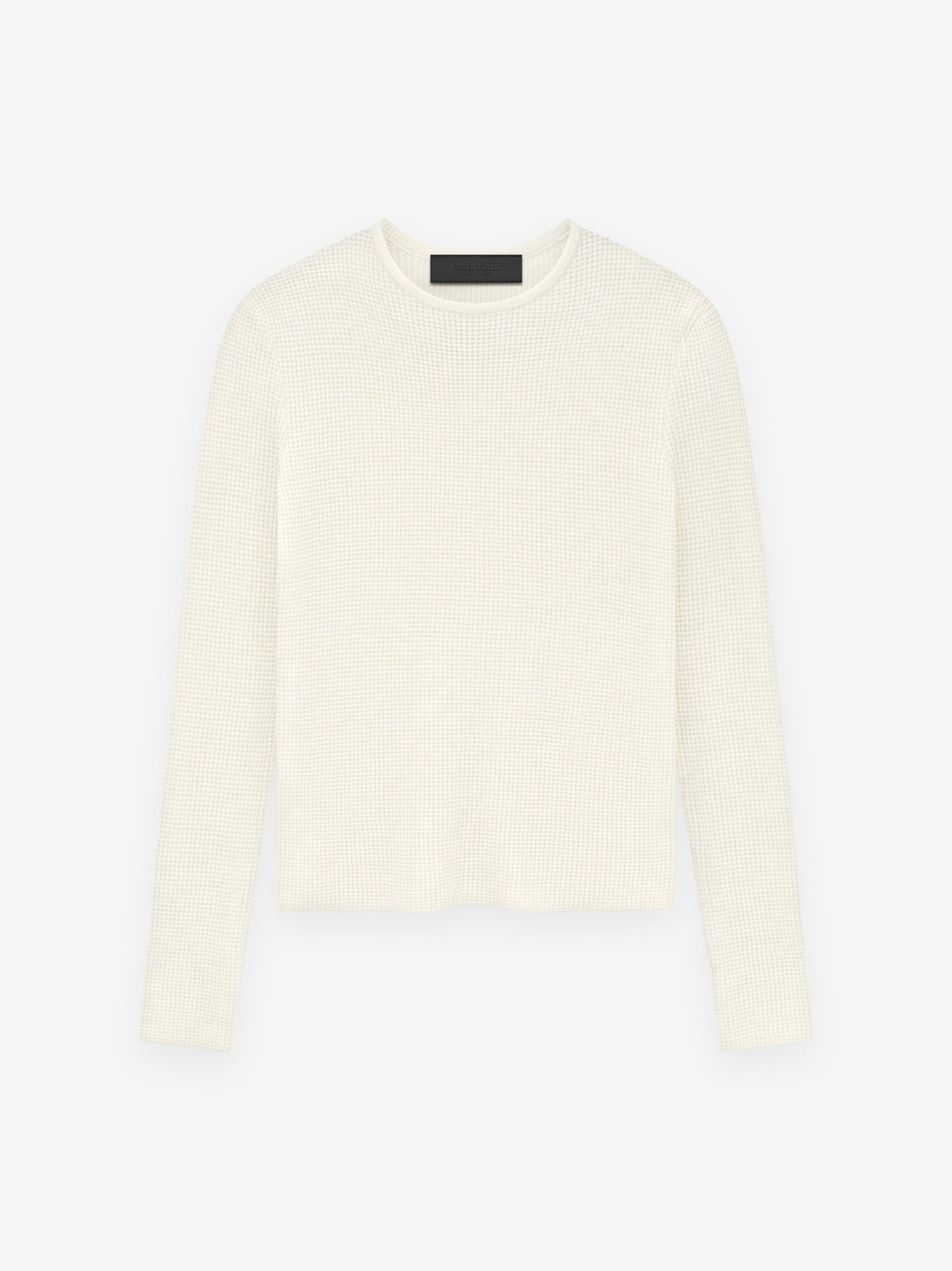 Womens Waffle Fitted Long Sleeve Sweater