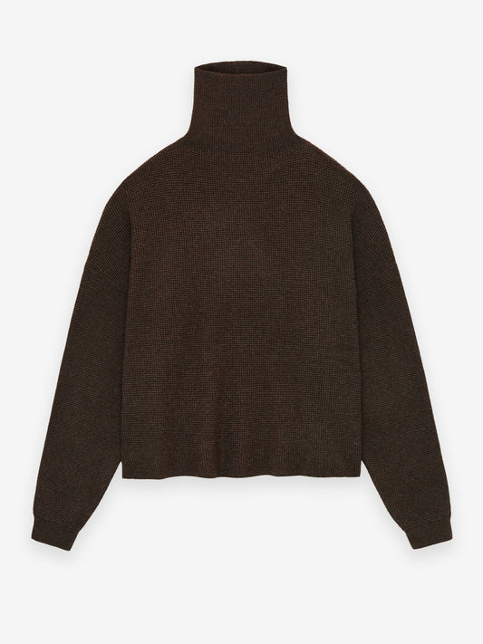 Womens Waffle Turtleneck