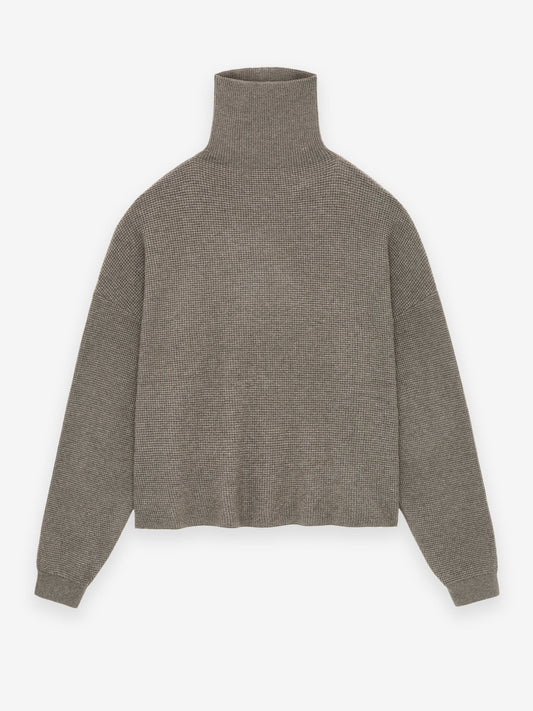Womens Waffle Turtleneck